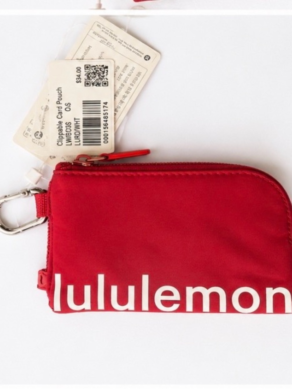 lululemon athletica Red Clippable Card Pouch